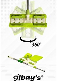 Resim İlbay's Mikrofiber Mandallı Mop Yeşil + Yedek Mop 