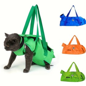 Resim Parlak Yeşil Naylon Kedi Taşıma Çantası - Ayarlanabilir ve Katlanabilir Pet Seyahat Kemer, Grooming, Veteriner Ziyaretleri ve Tedavi Yönetimi için Güvenli Konfor Tasarımı, Kedi Sırt Çantası Kemer, Fermuarlı Kapatma, Pet Seyahat Ekipmanı | Ayarlanabilir Askılı Çanta | Dayanıklı Kumaş, Kedi Taşıyıcıları 