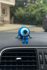 Resim Razmo Nazar Boncuklu Oturan Figür Araç Torpido Süsü (3M ÇİFT TARAFLI BANTLI) 