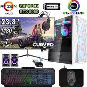 Resim Xaser XSR1207 Ryzen 7 5700X 32GB Ram 1tb M.2 Nvme SSD 8gb RTX5060 23.8" 180Hz Curved Masaüstü Oyuncu Bilgisayarı 