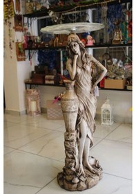 Resim Masa Ferforje El İşi Masa Fiskos Antik Heykel 