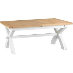 Resim Mobilya Baba White Çapraz Ayak Açılabilir Yemek Masası 180CM 
