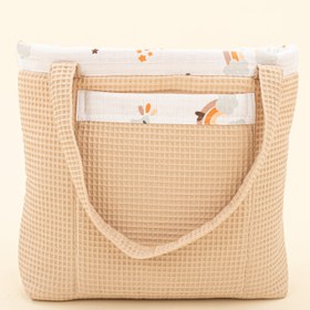 Resim Bebek Bakım Çantası - Bej Petek - Turuncu Gökkuşağı 