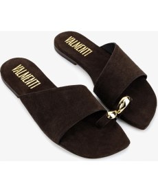 Resim Valmenti Kadın Hakiki Deri Kahverengi Düz Terlik 1141 415 Bn Trlk Y26 Brown Suede 