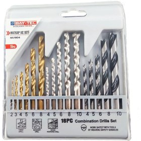 Resim Bay-Tec 16 Parça Metal Ağaç Beton Duvar Delme Uçları Full Set Profesyonel Standlı 