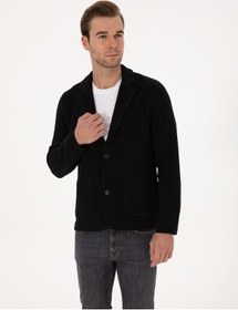 Resim Cacharel Siyah Slim Fit Pamuk Karışımlı Triko Hırka 