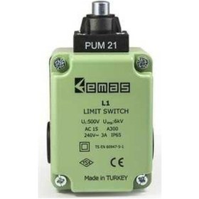 Resim Emas L1K13PUM211 L1 Metal Gövde 10 mm Metal Pim Ani Hareketli 1NO+1NC Sınır Şalter 