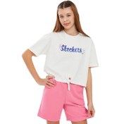 Resim Skechers Graphic Kız Çocuk Beyaz Tişört 