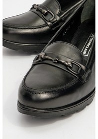 Resim Kadın Dolgu Topuk Comfort Ayakkabı Gerçek Deri Br 44300 Siyah Null Siyah 