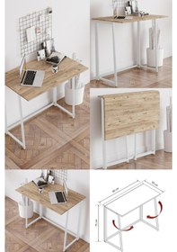 Resim FahrettinKüçük Work001 Katlanır Çalışma Masas 120 CM Beyaz41 