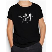 Resim Daft Punk Pulp Fiction Siyah Çocuk Tişört Siyah 