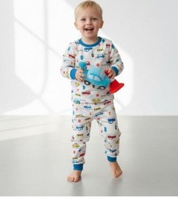 Resim Zekids Erkek Çocuk Pamuklu Araba Desenli Pijama Takımı-16838 Renklı 