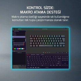 Resim Gamepower Lyra 60M RGB TKL Blue Switch Kablolu Klavye Beyaz 