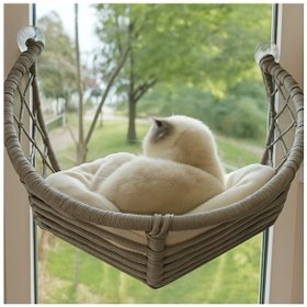 Resim Hilal Kedi Cam Yatağı & Cam Askılı Vantuzlu Kedi Yatağı 