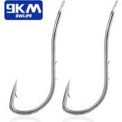 Resim 9KM 50'li Paket Ağır Hizmet Tipi Karbon Çelik Canlı Yem Kancaları - Kırbacı Saplı, Ofset Tasarımlı Balıkçılık Kancaları, Alabalık, Levrek, Turna, Kaya Turnası, Sazan için Keskin Uçlu - Canlı Solucanlar, Minnowlar, Sivrisinekler, Balıkçılık Kancaları, Alabalık Balıkçılığı için İdeal, Dayanıklı Yapı, iğne çeşitleri balıkçılık, saç tokası çeşitleri 