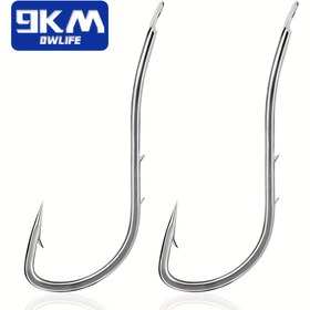 Resim 9KM 50'li Paket Ağır Hizmet Tipi Karbon Çelik Canlı Yem Kancaları - Kırbacı Saplı, Ofset Tasarımlı Balıkçılık Kancaları, Alabalık, Levrek, Turna, Kaya Turnası, Sazan için Keskin Uçlu - Canlı Solucanlar, Minnowlar, Sivrisinekler, Balıkçılık Kancaları, Alabalık Balıkçılığı için İdeal, Dayanıklı Yapı, iğne çeşitleri balıkçılık, saç tokası çeşitleri 