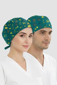 Resim ÇİZGİ MEDİKAL Keşif Tozları Desenli Bone (Cotton Likra Kumaş) 
