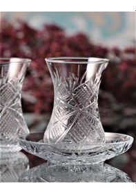 Resim 12 Parça Çay Takımı - İncebelli - Göz Dekor Şeffaf 