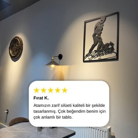 Resim Gurur ve Miras Atatürk Türkiye Haritası Metal Duvar Dekoru - 50x23 cm 