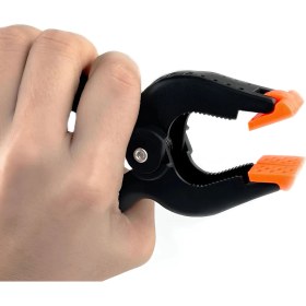 Resim Badem10 Yaylı Kıskaç Mandal El Tip İşkence Siyah Klips Hobi 35 mm 4 Adet 