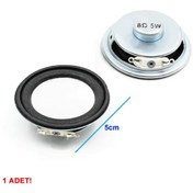 Resim Mini 5cm 8 Ohm 5w Hoparlör Yuvarlak Speaker 50mm 5 Watt Ses Müzik 