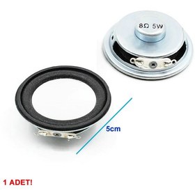 Resim Mini 5cm 8 Ohm 5w Hoparlör Yuvarlak Speaker 50mm 5 Watt Ses Müzik 
