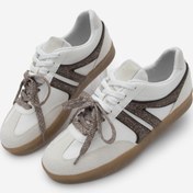 Resim Marjin Kadın Sneaker Retro Çift Bağcıklı Spor Ayakkabı Forden Kahve 