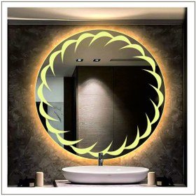 Resim GLOBAL LED MIRROR 90 Cm Günışığı Ledli Tasarım Kumlamalı Banyo Aynası Makyaj Aynası Işıklı Ayna 