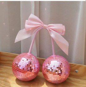 Resim Fochsia Pembe Disko Topu Dekoru Parti Ve Ev Süsü Duvar Askılı Kurdele Hediye Pembe 