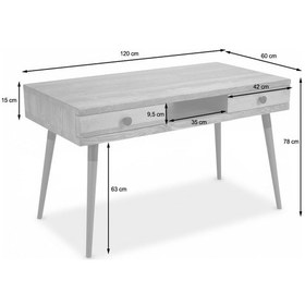 Resim Mobenta Modest Desk Masif Çalşıma & Laptop Masası, 2 Çekmece 1 Bölme - 120 Cm, Cv Ceviz - Ahşap 