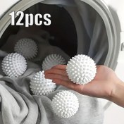 Resim 12 adet Yeniden Kullanılabilir Büyüleyici Çamaşır Topları, Mini Sevimli Küçük Aksesuarlar, Nazik Ev Giyim Topları, Anti-Tangle Yıkayıcı Çok Renkli Çamaşır Topları - Giysiler Kırışıklığını Azaltır 