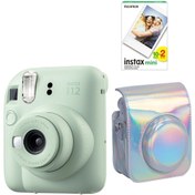 Resim Fujifilm Instax Mini 12 20 Filmli ve Parlak Kılıflı Yeşil Fotoğraf Makinesi 