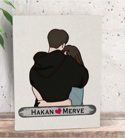 Resim Bk Gift Kişiye Özel Sarılan Sevgili Tasarımlı Kanvas Tablo-1 15x20 , Sevgiliye Hediye, Sevgililer Günü Hediyesi Kobitmeyencom33689 Bk Gift 