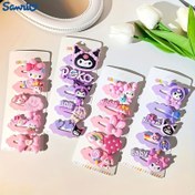 Resim Sanrio Kuromi And Friends Hair Clip Set 5 Cute Resin Side Clips 