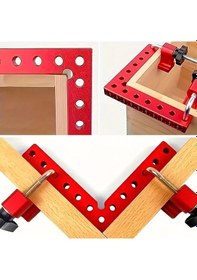 Resim Boatshop1 90 Derece Alüminyum Köşe Kelepçesi 14x14cm Marangoz Çerçeve Kutu Dolap Hizalama 