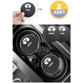 Resim Tata Indigo Siyah Karbon Bardak Altlığı 2 Adet Tata Logolu Indigo Yazılı 7 Cm İçin Özel Tasarım 2 Adet 