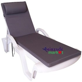 Resim Mirzademarket Şezlong Minderi Lüks Su Geçirmez Kumaş Fermuarlı-Koyu Gri 
