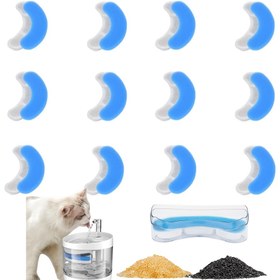Resim Kedi Su Çeşmesi Filtre Yedek Parça Yükseltme Kedi Çeşmesi Filtresi Kavisli Güvenli Yıkanabilir Hayvan Su Çeşmesi Filtreleri 4 Filtrasyon Sistemi ile HAPUP Köpek Kedi Spout Kedi Çeşmesi, Pilsiz 
