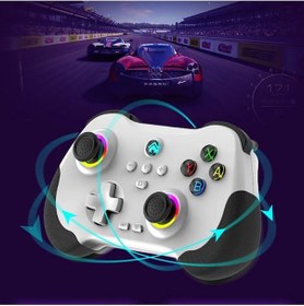 Resim Z01 Pc/ps4/ps3/Apple Uyumlu iOS/switch/android Telefon Tv Tablet Titreşimli Rgb Bluetooth Joystick Gamepad Yeşil 
