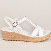 Resim Elile Shoes Hakiki Deri Yumuşak Tabanlı Büyük Numara Kadın Sandalet 
