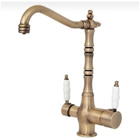 Resim İsaoğlu Yapı Antik Gold Arıtmalı Batarya Rustik Tasarım Arıtıcılı Evye Bataryası Gold 