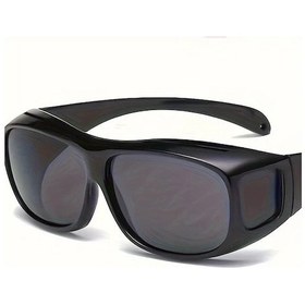 Resim Oldfriend 3 Adet Siyah Gri Polarize Sarı Lensli Unisex Tr Çerçeve Toz Rüzgar Korumalı Gözlük 12+ 