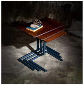 Resim ReHome Trigon Servis Sehpa , Ceviz Zigon Sehpa, 