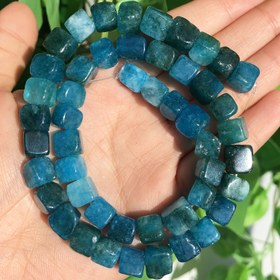 Resim 49 Adet JILKOL Doğal Kare Apatit Taş Boncuk 8mm - Derin Mavi Cilalı Arayüz Boncuklar, DIY Takı Yapımı, Bileklik, Kolye, Küpe İçin - Benzersiz Taş Malzemeleri, Takı Yapım Boncukları 