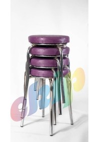 Resim Tabure Mutfak Sandalyesi 4 Adet Mor 