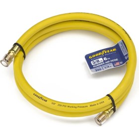 Resim Goodyear 1.83M 3/8” Sarı Kauçuk Hava Hortumu 250 Psı, Pirinç Uçlu, Dayanıklı Tasarım 