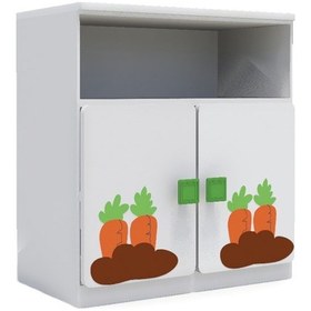 Resim 1 Raflı 2 Kapaklı Çocuk Odası Anaokulu Kreş Dolap Çiftlik Temalı 