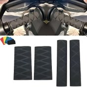 Resim 4 Adet Çok Renkli Evrensel Motosiklet Isı Küçültme Tutma Kılıfları, Kaymaz Lastik Gidon ve Fren Koruyucu - Kare Desenli Tüp Stili Saplar, Kolay Kurulum, Dayanıklı ve Rahat Kullanım, Çeşitli Renk Seçenekleri, Motosiklet ve Bisiklet Aksesuarları İçin Uygun 