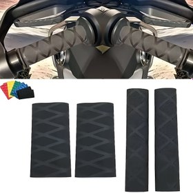 Resim 4 Adet Çok Renkli Evrensel Motosiklet Isı Küçültme Tutma Kılıfları, Kaymaz Lastik Gidon ve Fren Koruyucu - Kare Desenli Tüp Stili Saplar, Kolay Kurulum, Dayanıklı ve Rahat Kullanım, Çeşitli Renk Seçenekleri, Motosiklet ve Bisiklet Aksesuarları İçin Uygun 