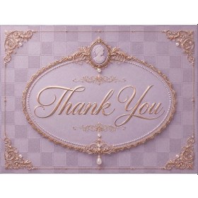 Resim Vintage Gold Thank You Kartı 100 Adet Premium Paket Içi Teşekkür Kartı 8x5 Cm 